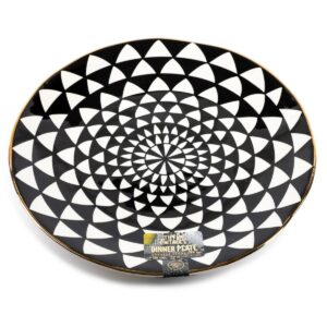 Thyme & Table Stoneware Dinner Plate, Black & White, Medallion Collection