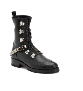 Leather Horse Guarda Chain Strap Ankle Boots