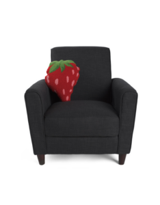 14x14 Strawberry Hooked Pillow