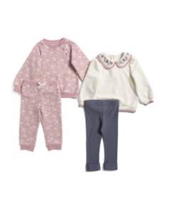 Infant Girls 4pc Floral Cozy Set 12m-24m