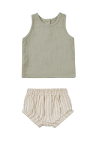 Organic Cotton Tank & Stripe Bloomers Set 0-12m