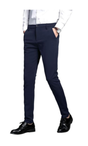 Men's Stretch Dress Pants Slim Fit Skinny Suit Pants