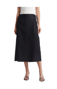 Carly Linen Wrap Midi Skirt