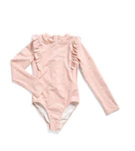 Girls Swim Long Sleeve Knit Bodysuit Size 2-10