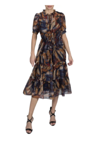 Abstract Print A-line Dress