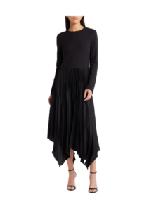 Long Sleeve Pleated Maxi Dress