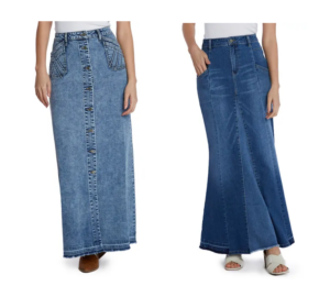 Denim Maxi Skirt Up to 80% off