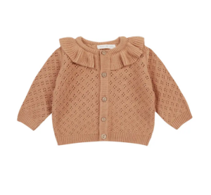 Ruffle Collar Open Knit Cardigan 12m-3y