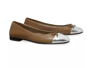 Cap-toe Leather Ballet Flats