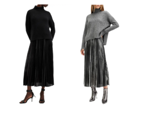 Spark Pleated Maxi Dress & Sweater Set