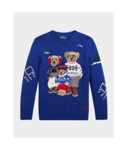 Boy's Polo Bear Intarsia Sweater, Size 2-6