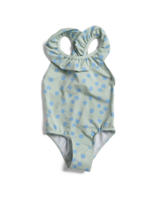 Polka Dot Ruffle 1pc Swimsuit Size 2-4