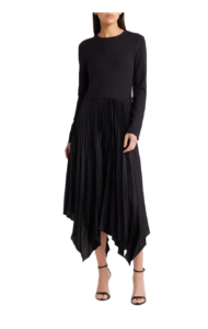 Long Sleeve Pleated Maxi Dress