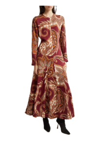 Paisley Long Sleeve Maxi Dress