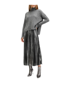 Spark Pleated Maxi Dress & Sweater Set Size M