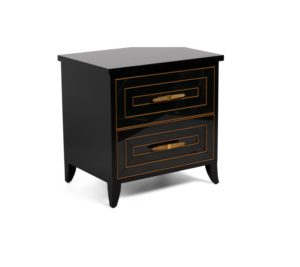 28x21x28 Mannix Gold Tone Detailed Wood Nightstand