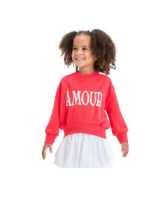 Toddler Girls' Amour French Terry Sweatshirt - Red 12m-2y