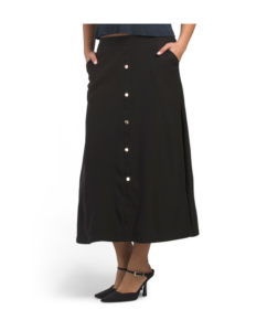 Scuba Maxi Skirt with Buttons