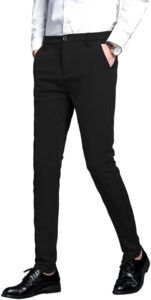 Men's Stretch Dress Pants Slim Fit Skinny Suit Pants