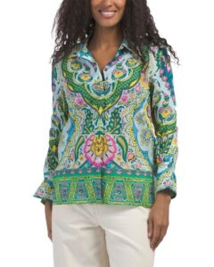 Claire Voile Print Blouse