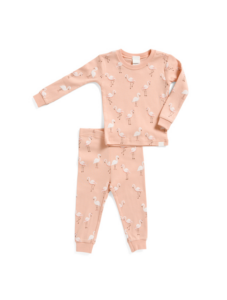 Girls 2pc Flamingo Printed Pajama Set 12-24m