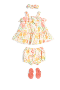 Newborn Girls Printed Dress 3-9m