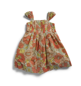 Toddler Girls Pleated Bodice Floral Dress Size 2-5