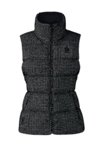 Chaya Flocked Chevron Houndstooth Light Down Vest